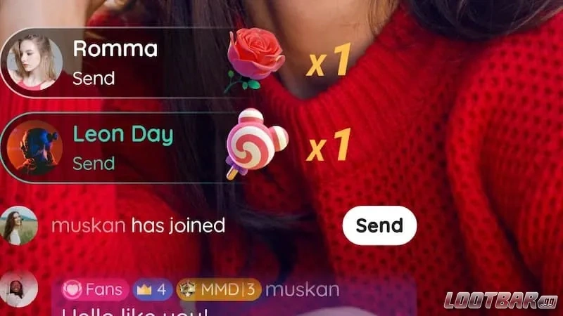 Sending gifts on Likee