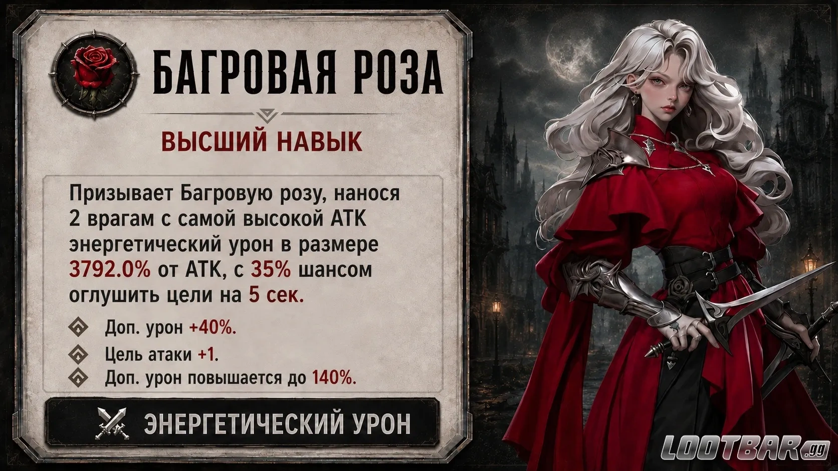 Ульта Багровая роза (Crimson Rose) Red Lady Carrie в Last Asylum