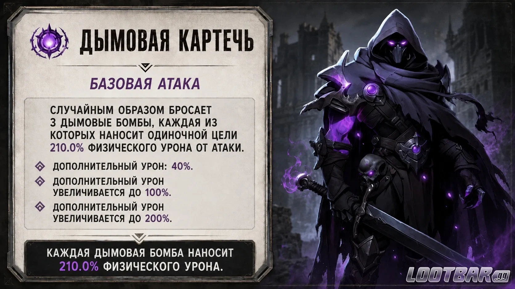 Автоатака Дымовая картечь/Дымовая шашка (Smoke Cartridge) Shadow в Last Asylum