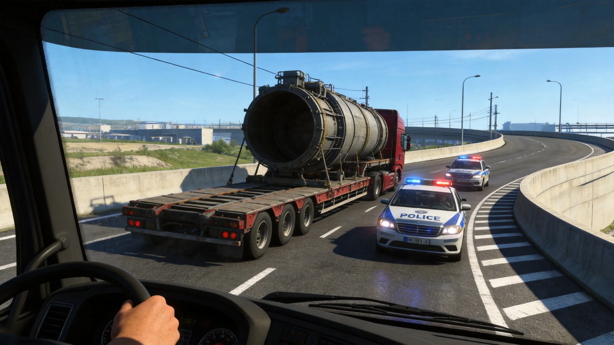 ETS2 Special Transport oversized load police escort highway