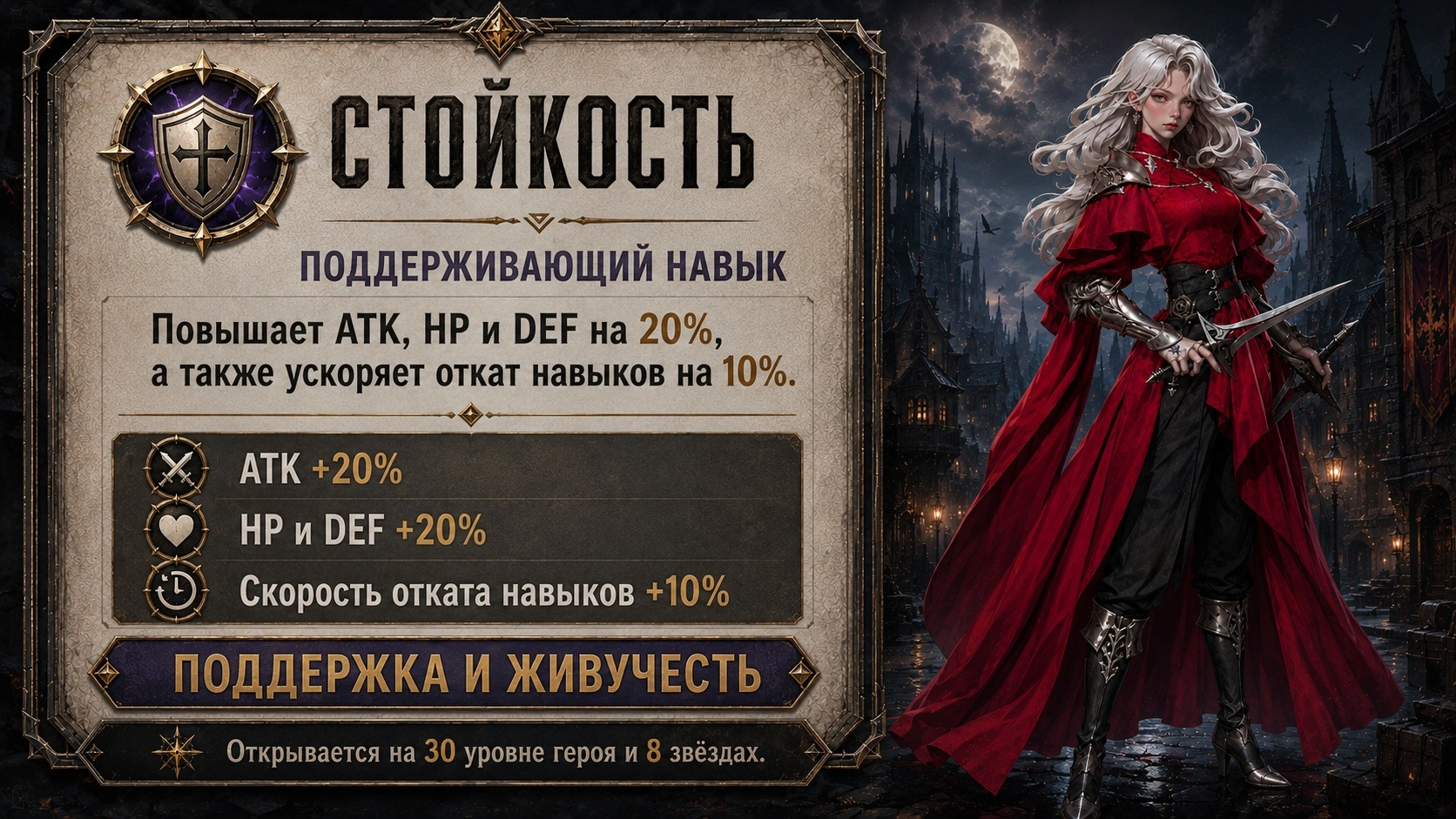 Поддерживающий навык - Стойкость (Tenacity) Красной Леди в Last Asylum Plague
