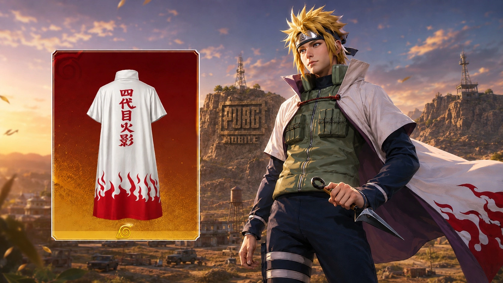 Плащ Акацки и скин Минато в коллаборации PUBG Mobile x Naruto Shippuden