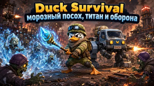 Duck Survival: морозный посох, титан и оборона