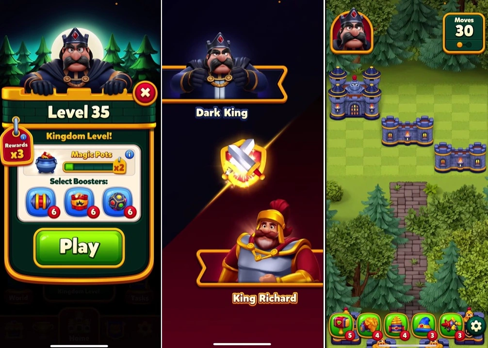 Бой против Dark King в Royal Kingdom с целями на поле