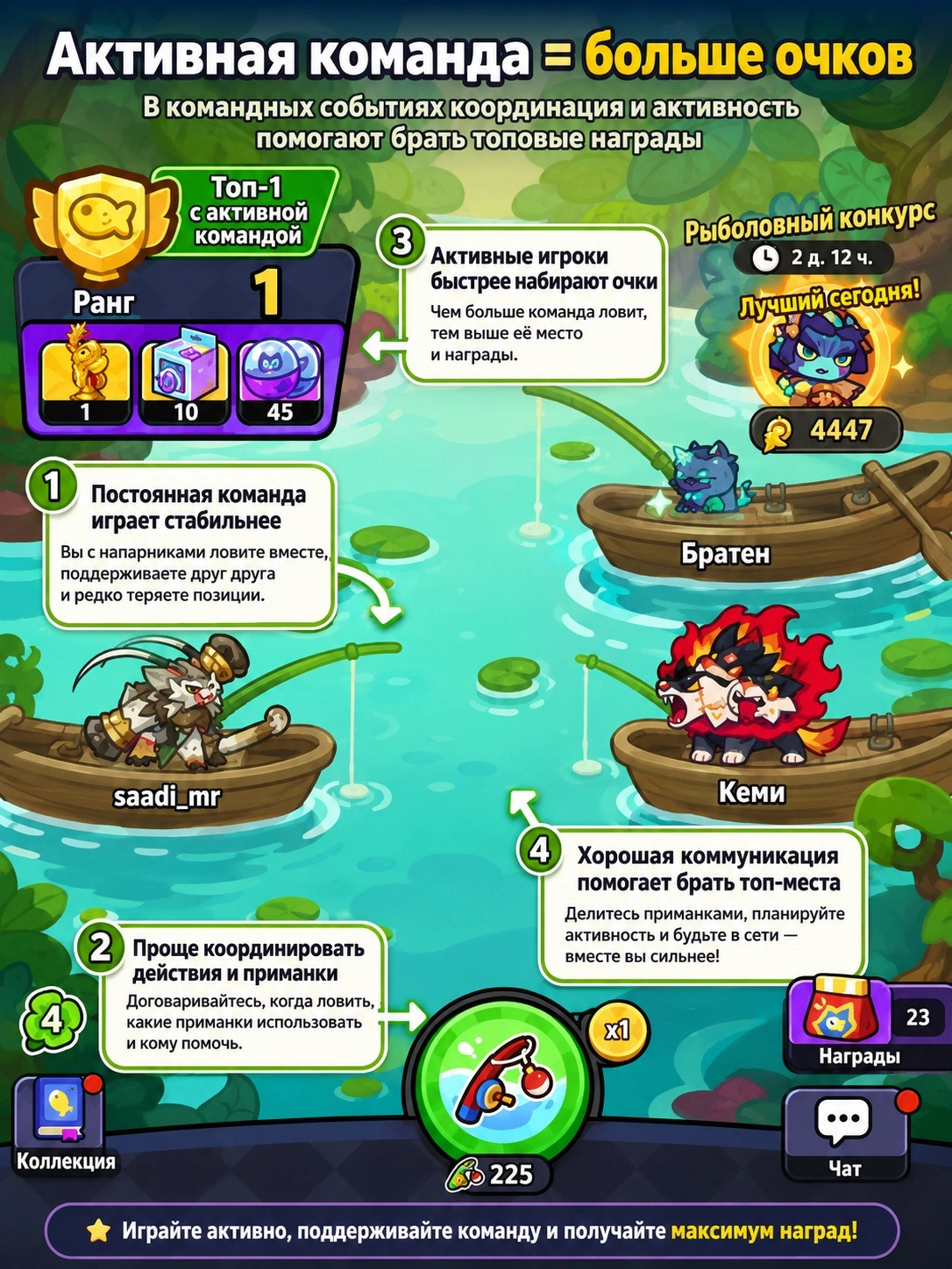 Командное событие Clash of Critters, где активные игроки вместе набирают очки