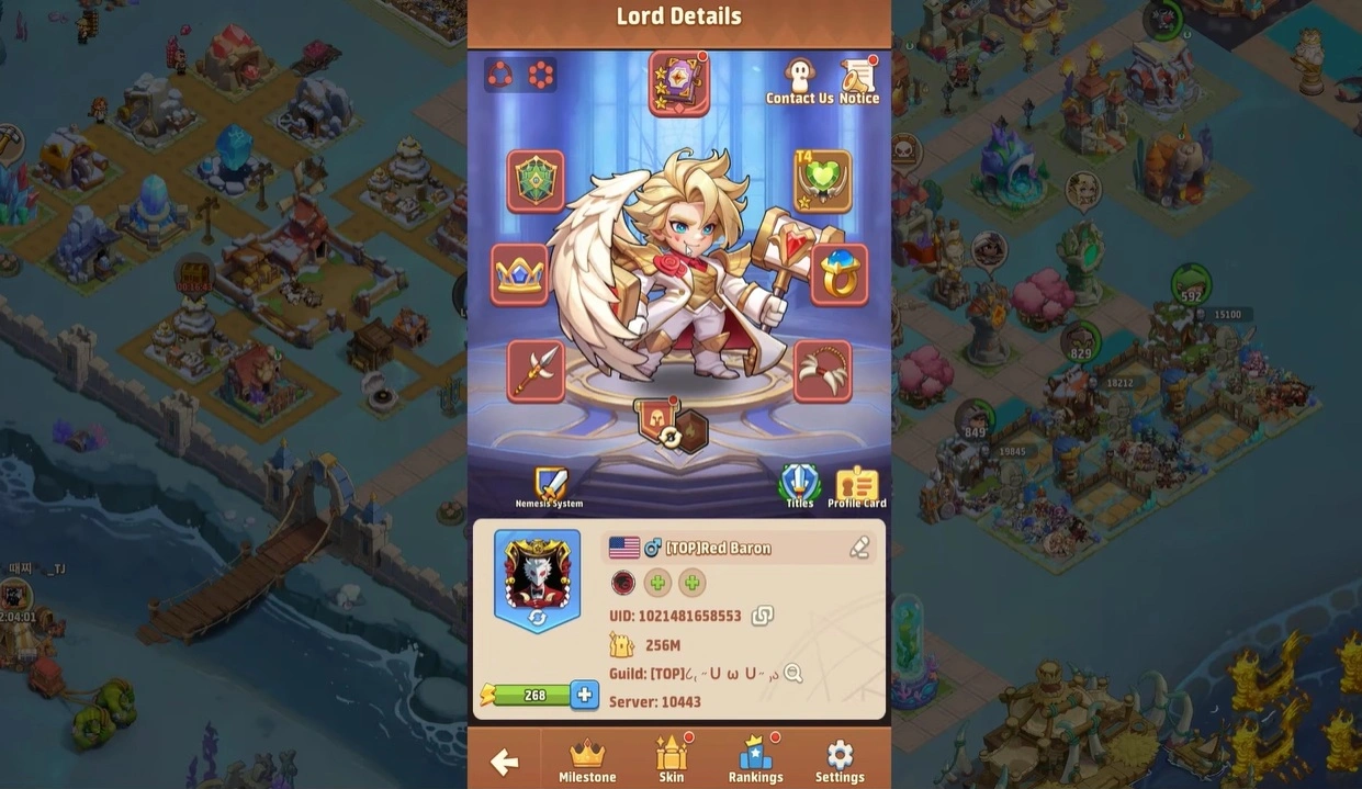 Снаряжение лорда для Орды в Top Heroes с Клыкастым ожерельем и Диким копьём