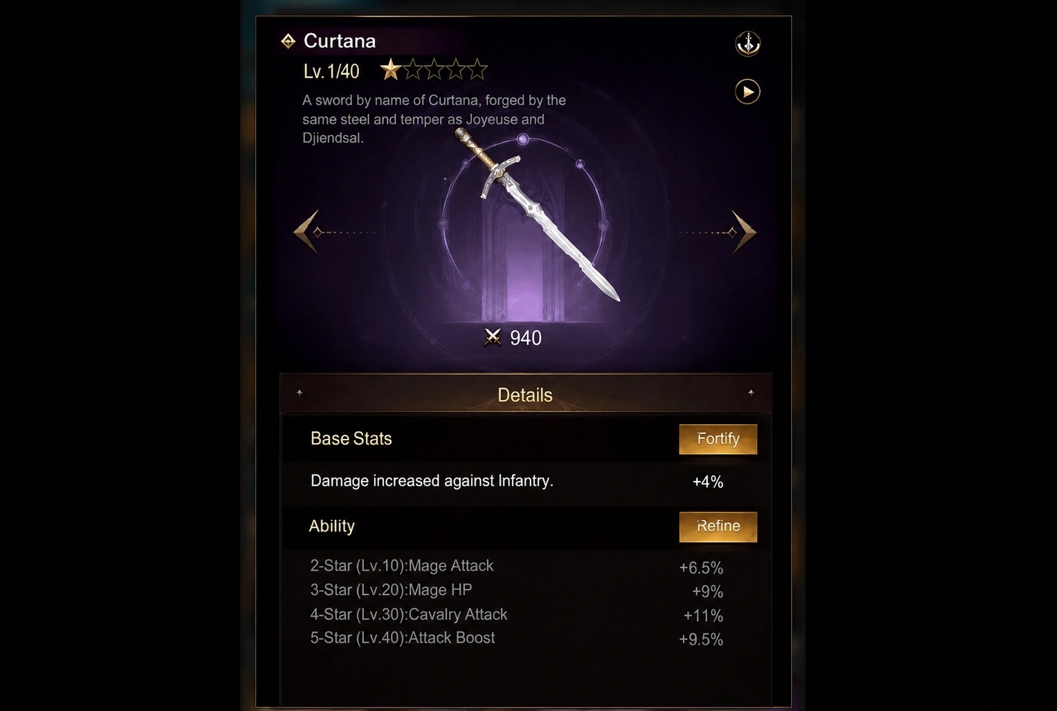 Curtana - гибкий артефакт для лучников в War and Order