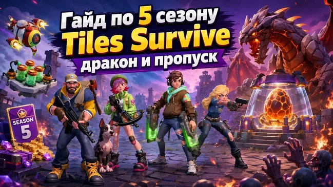 Гайд по 5 сезону Tiles Survive: дракон и пропуск