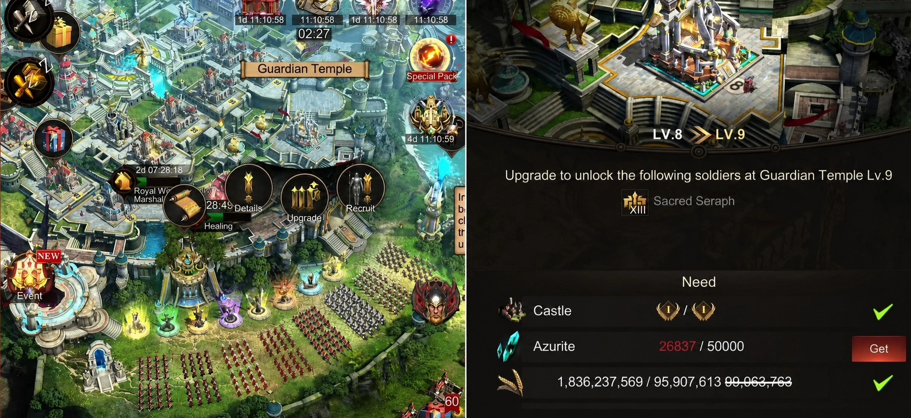 War and Order Guardian Temple для открытия T13 ангелов