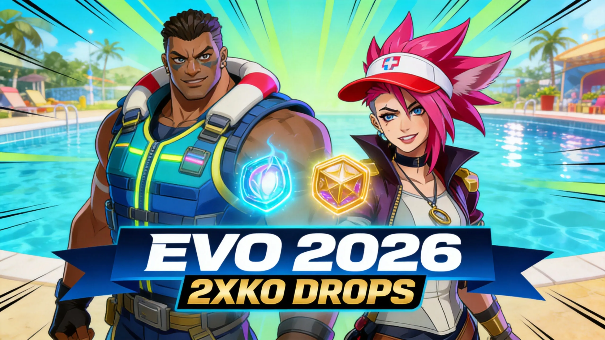 EVO 2026 2XKO drops featuring Darius Life Vest and Ahri Lifeguard Visor