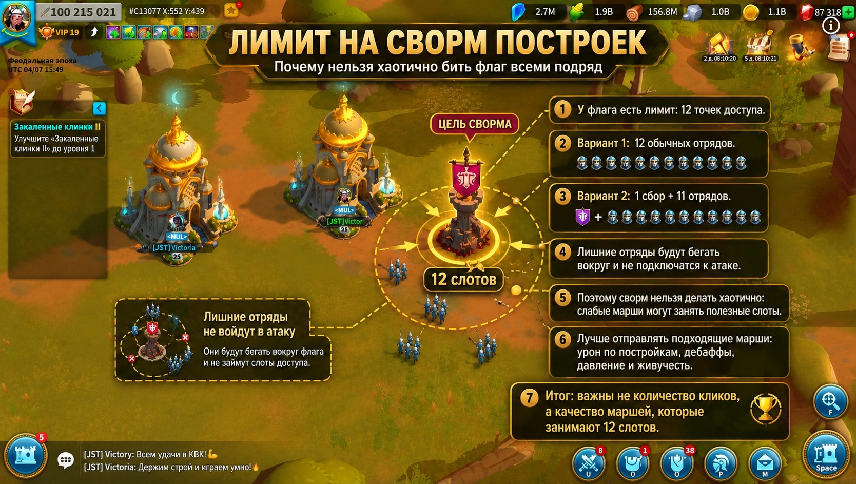 Лимит на количество отрядов при сворме флага в Rise of Kingdoms