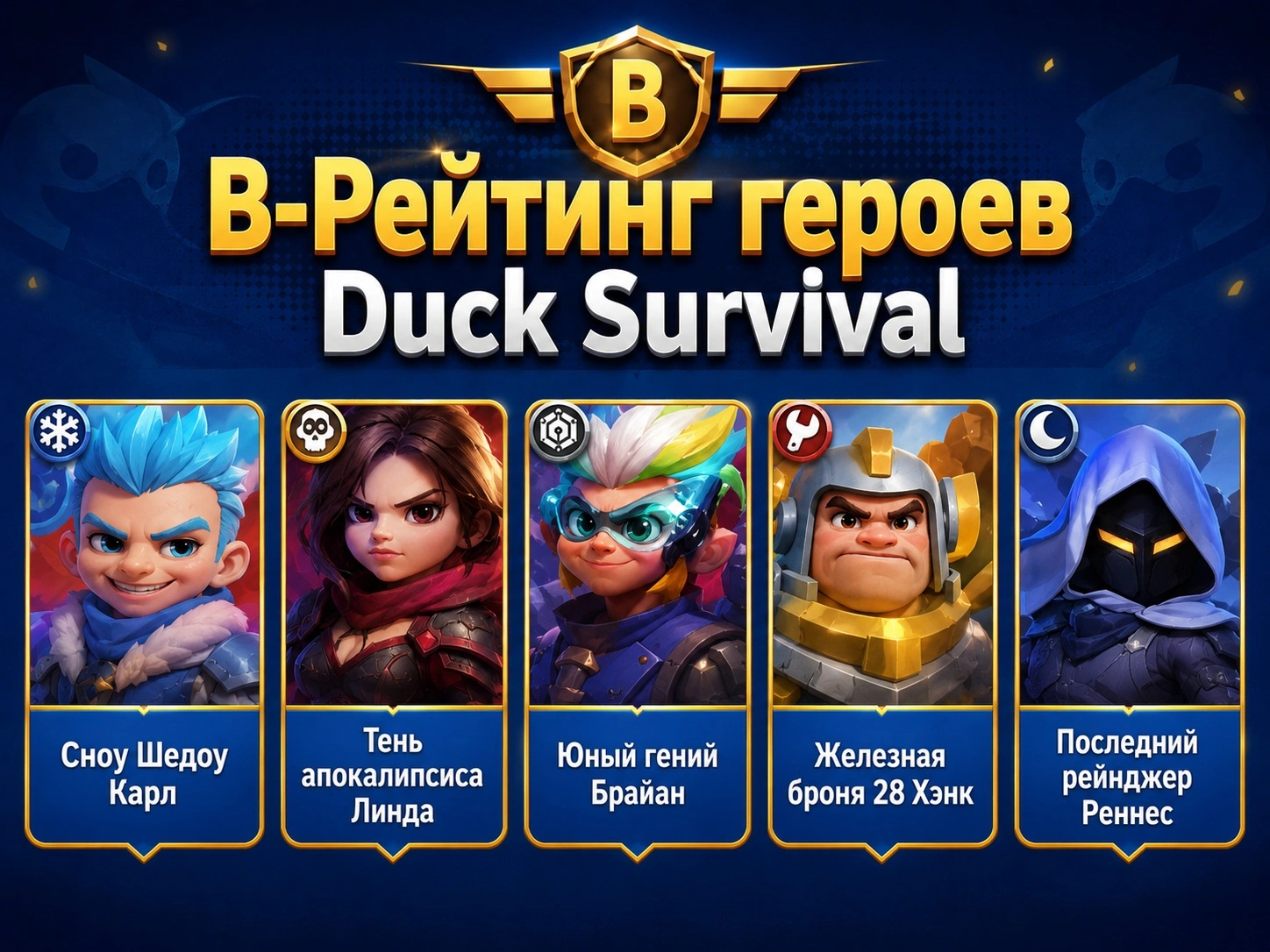 B-рейтинг персонажей Duck Survival