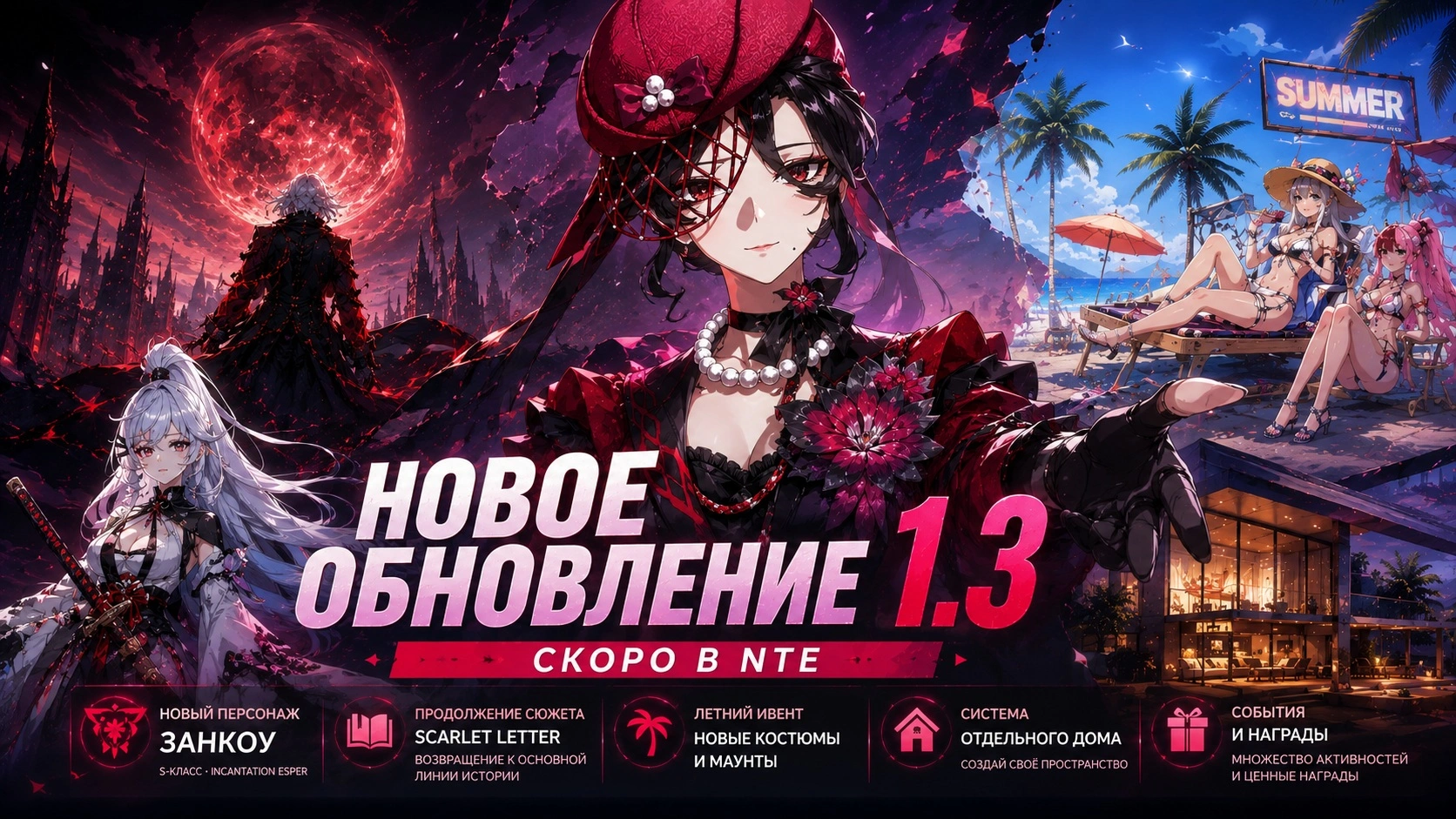 Краткий обзор версии 1.3 Neverness to Everness с упором на сюжет Scarlet Letter и летний патч