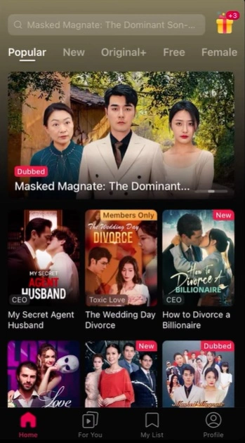 Главная страница DramaBox с каталогом мини-сериалов