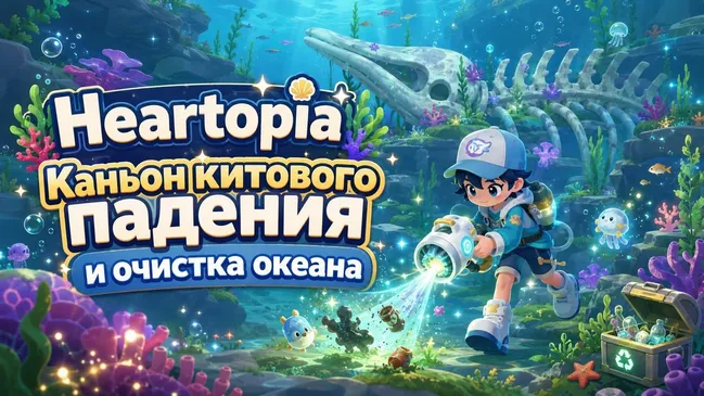 Heartopia: Каньон китового падения и очистка океана
