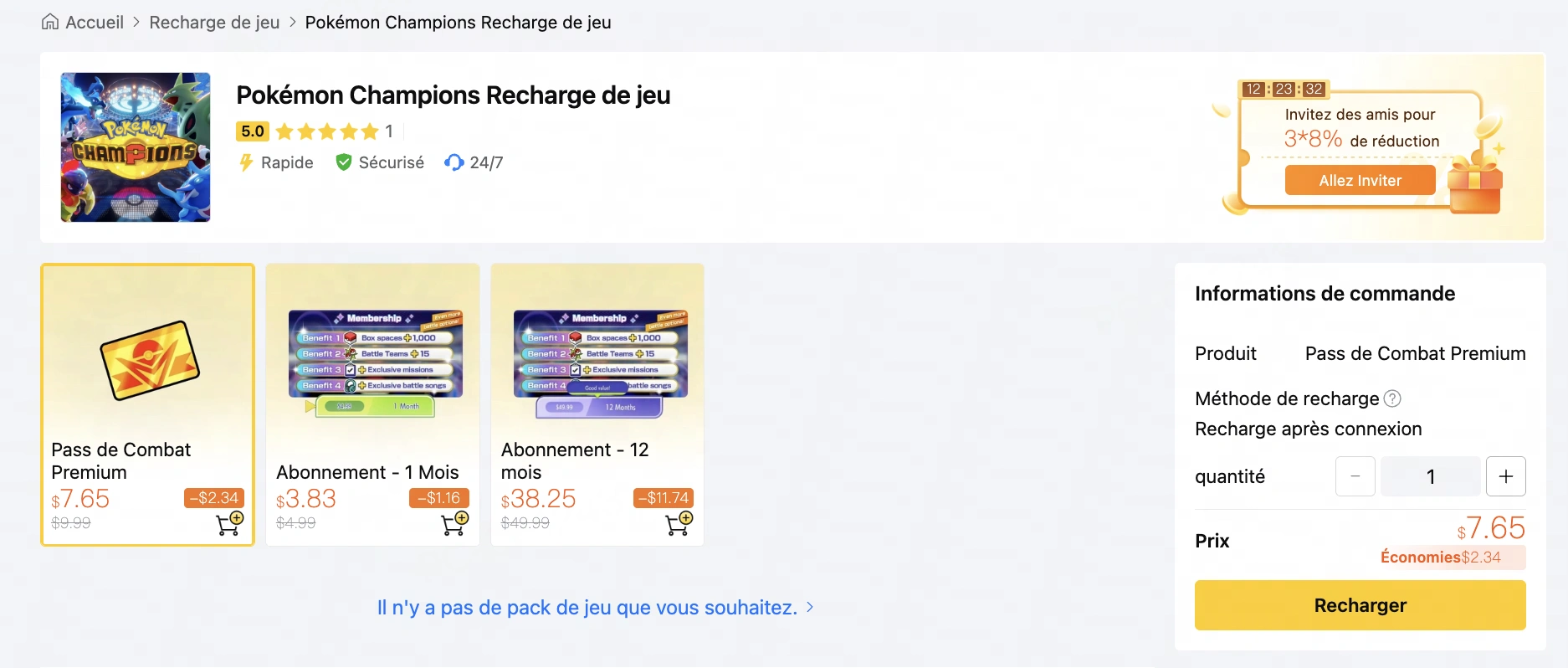 recharge pokemon champion