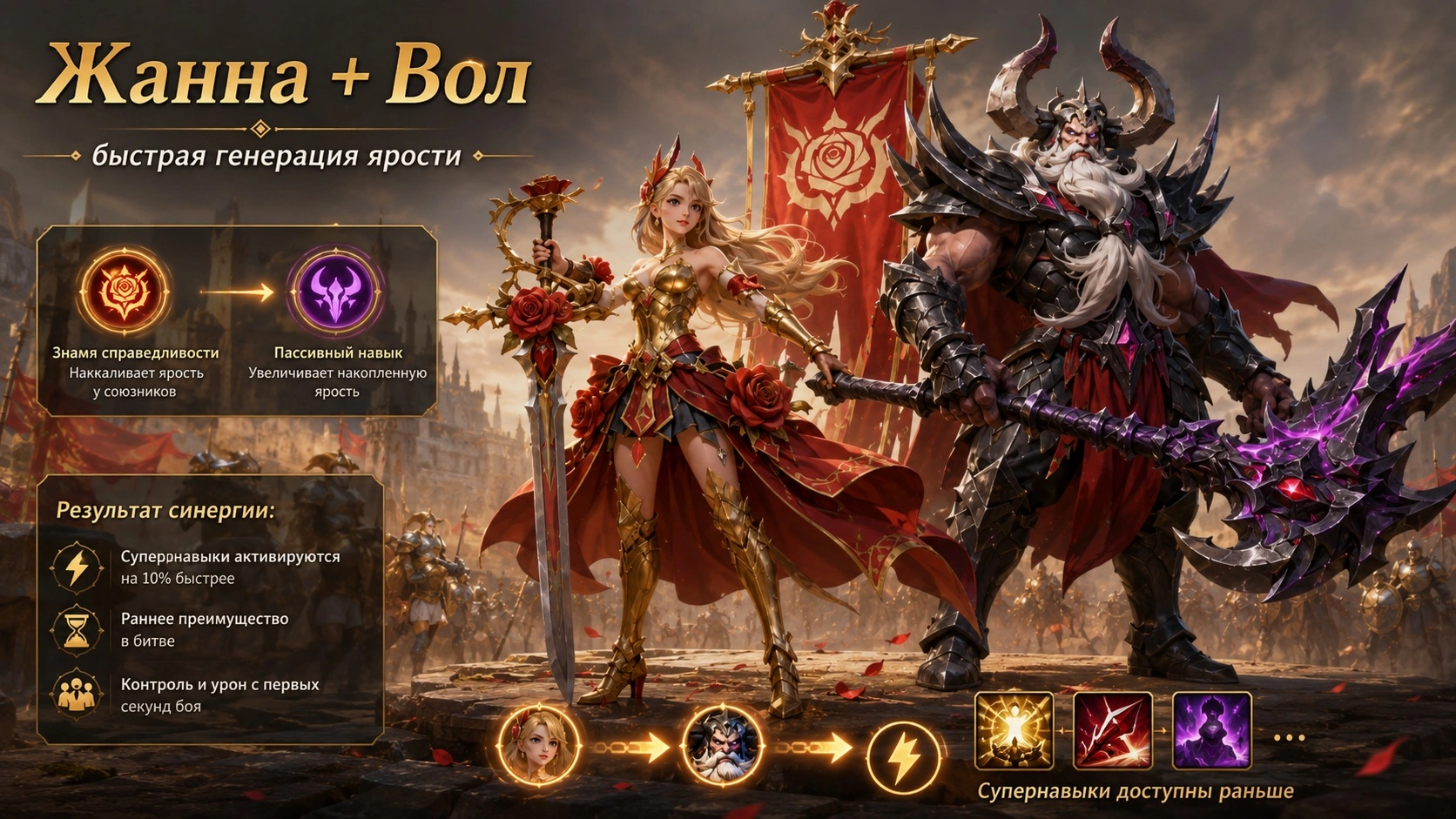 Связка Жанны и Вола в Fate War для быстрой генерации ярости