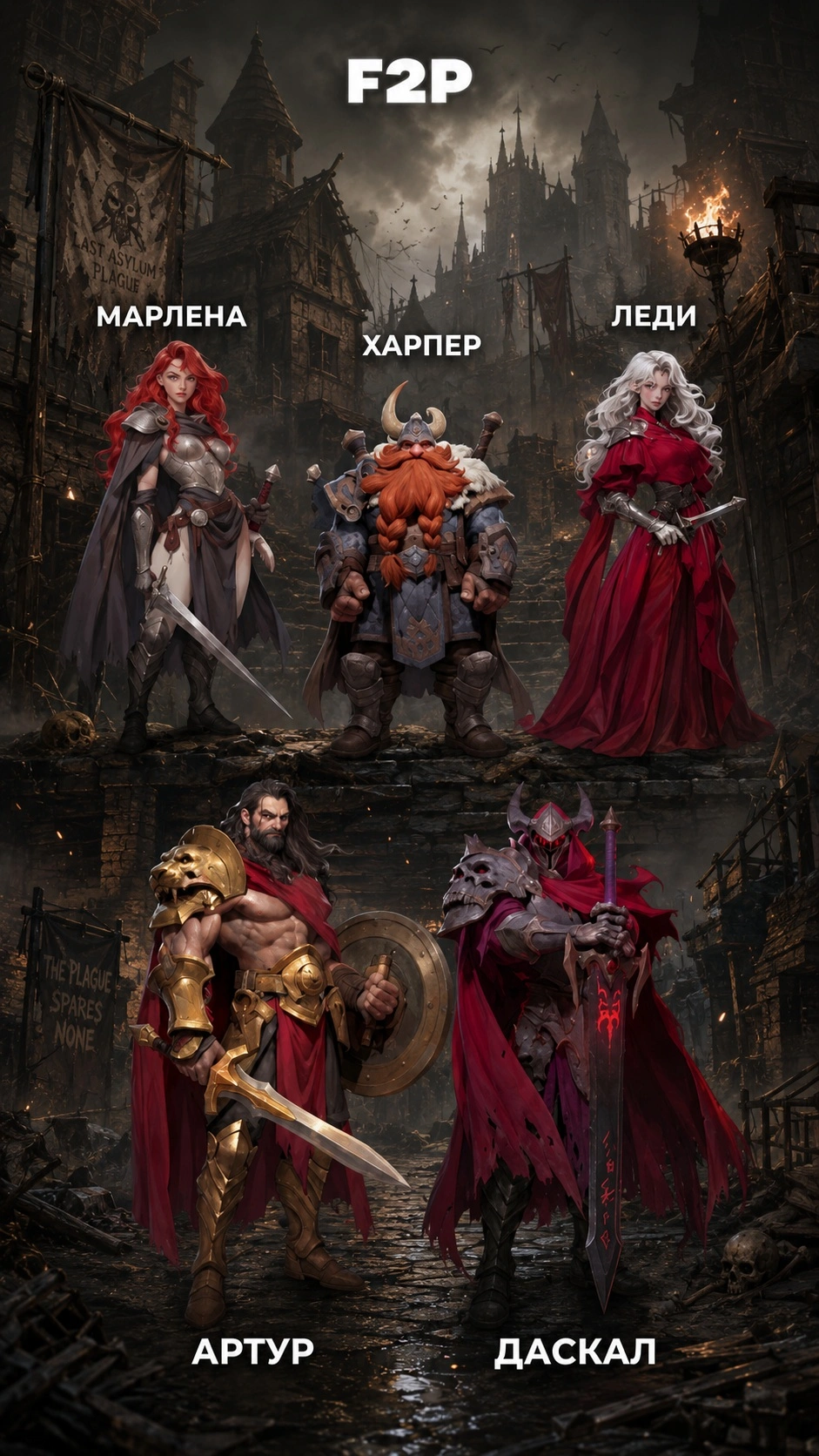 F2P путь развития героев Last Asylum Plague через Воинов Даскала Марлену Харпера и Красную Леди