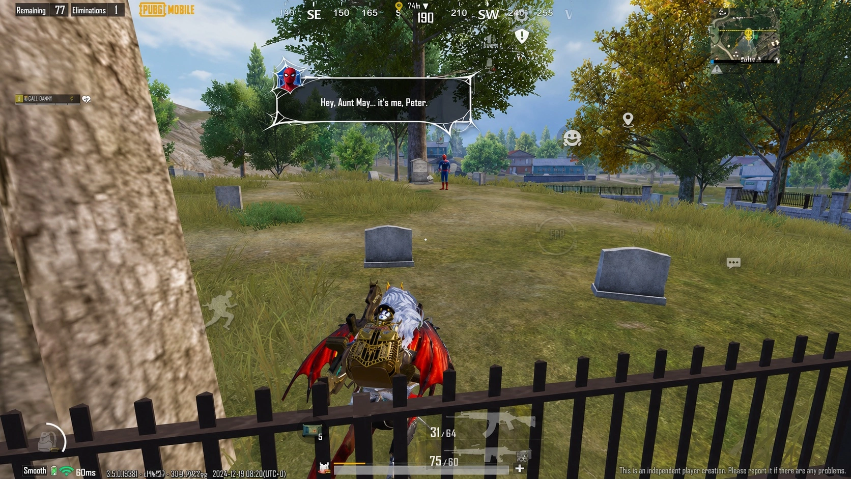 Сложное достижение Spider-Man в PUBG Mobile с появлением Питера Паркера у могилы тёти Мэй