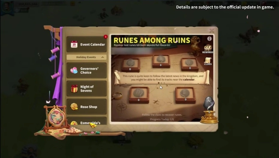 Событие с Рунами среди руин в Rise of Kingdoms
