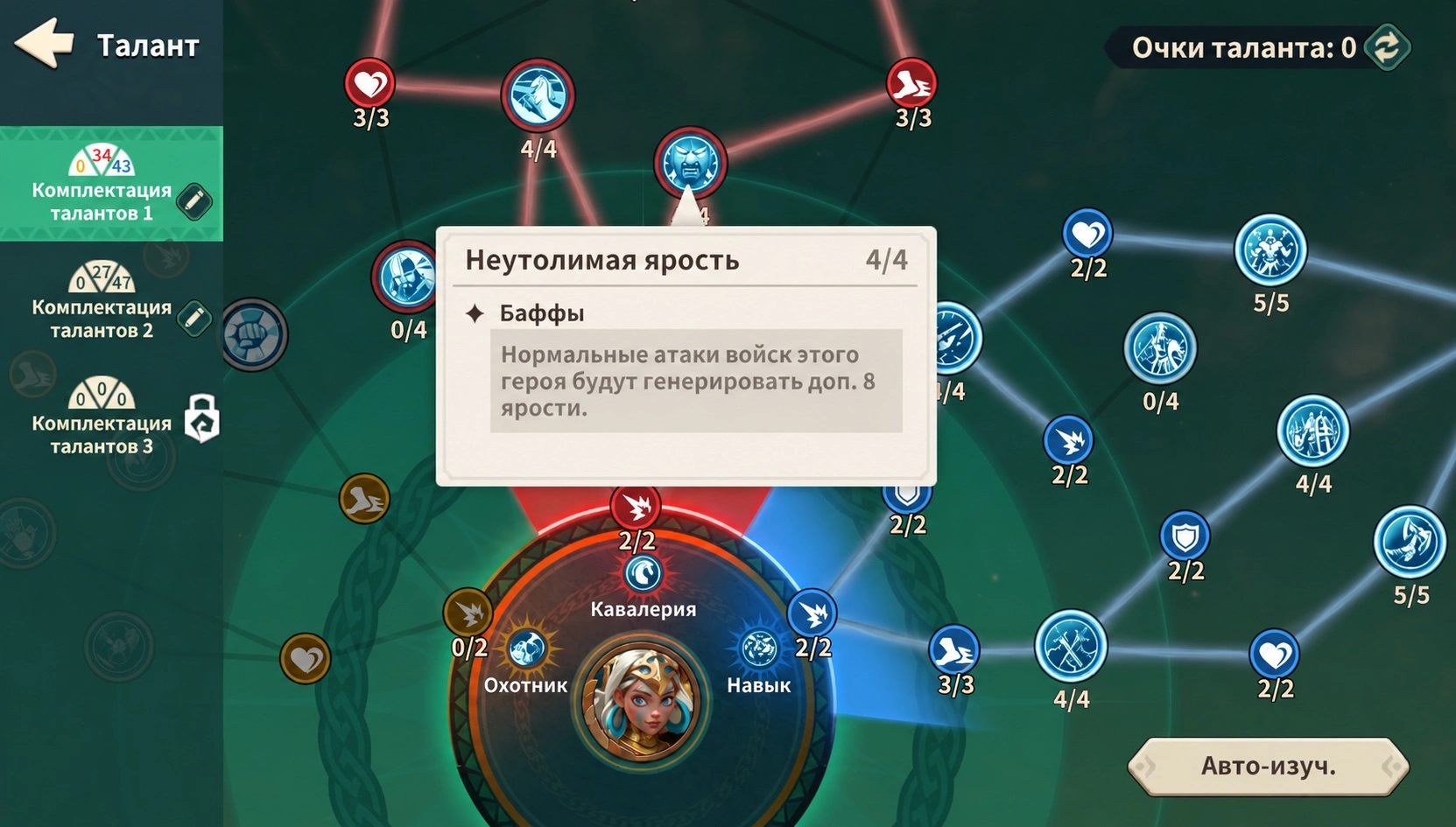 Талант Неутолимая ярость в билде Эрин для кавалерии Fate War