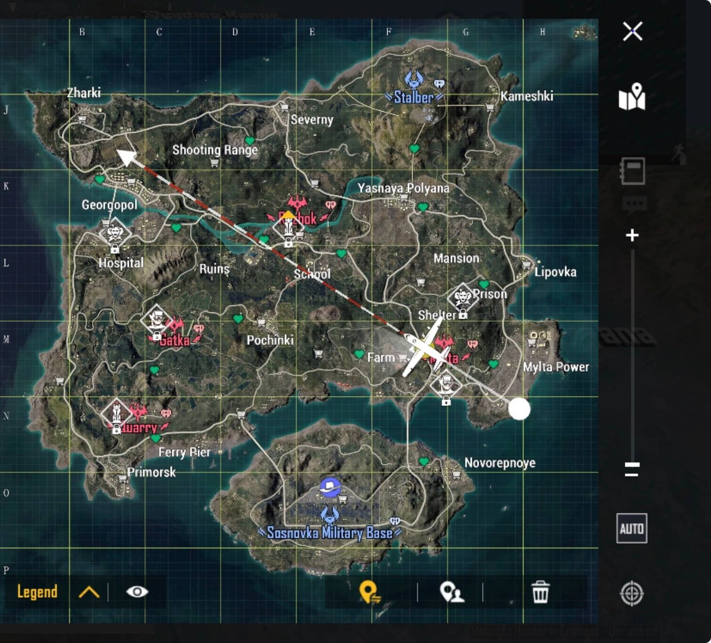 Готическаии зона Midnight Hunters на Erangel в PUBG Mobile 4.6