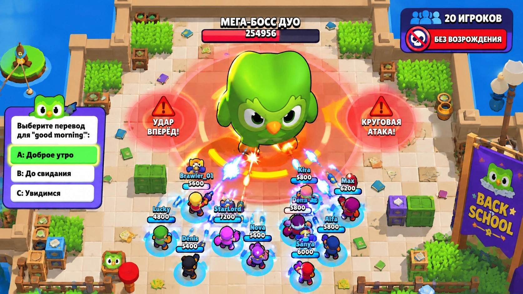 Мега-босс Дуо в Brawl Stars для 20 игроков без возрождения